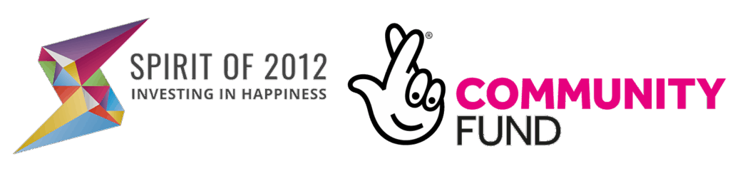 Spirit of 2012 and National Lottery Community Fund logos on a splash presentation.